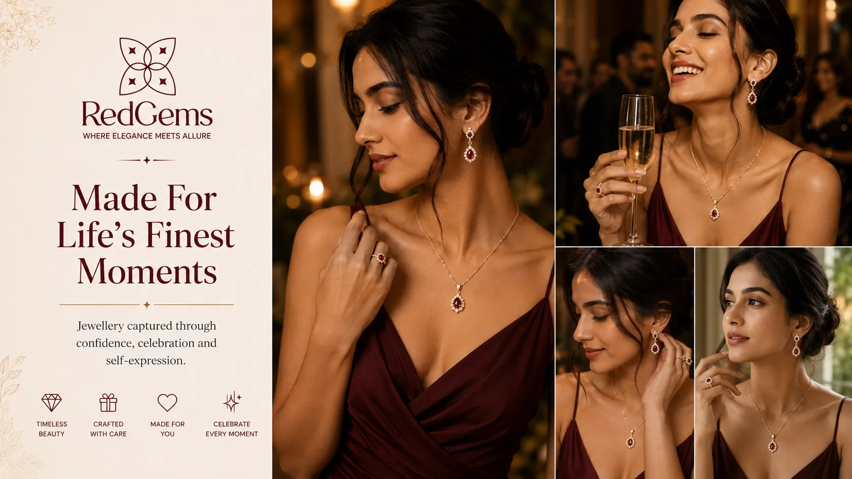 Red Gems — Logo and Branding packaging & visual design mockup 13 by Raghav Chopra